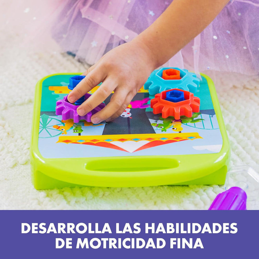 Learning Resources Design & Drill Zahnradwerkstatt, 55 Teile mit elektrischem Spielzeugbohrer, MINT-