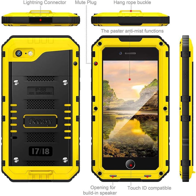 Beeasy für iPhone 8/7 Hülle, iPhone SE 2020/2022 Hülle Wasserdicht Outdoor Stossfest Handyhülle Mili