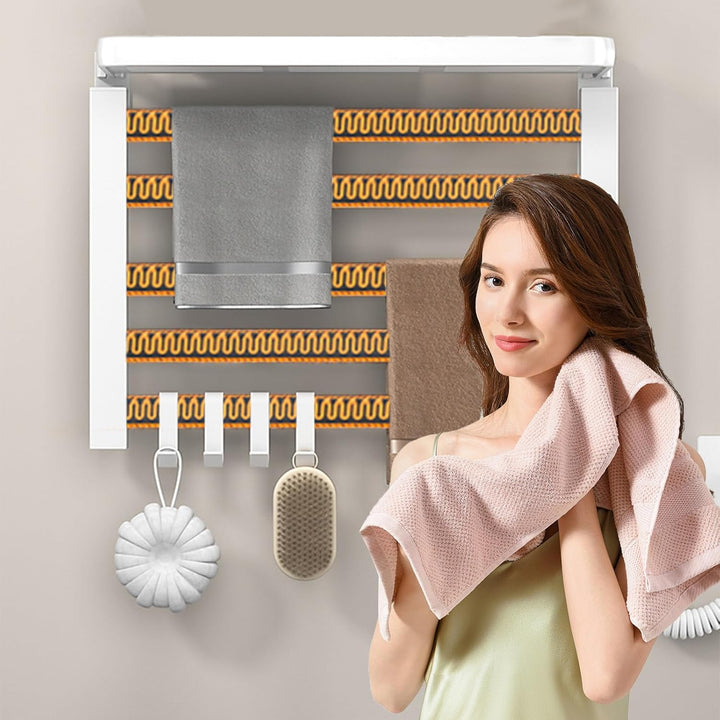 Handtuchheizkörper Elektrisch Klein mit Regal, 80W Handtuchtrockner Heizkörper, Bad Heizkörper Elekt