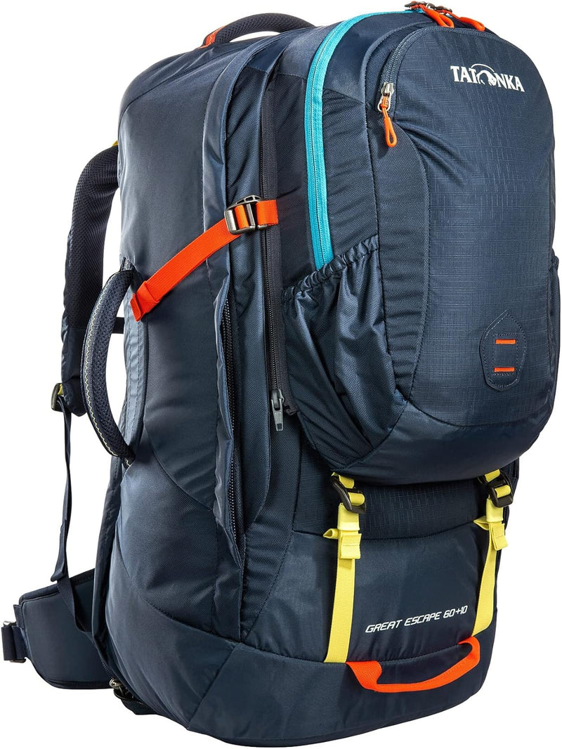 Tatonka Great Escape 60+10 - Reiserucksack mit grosser Kofferöffnung, abnehmbarem Daypack (10l) und