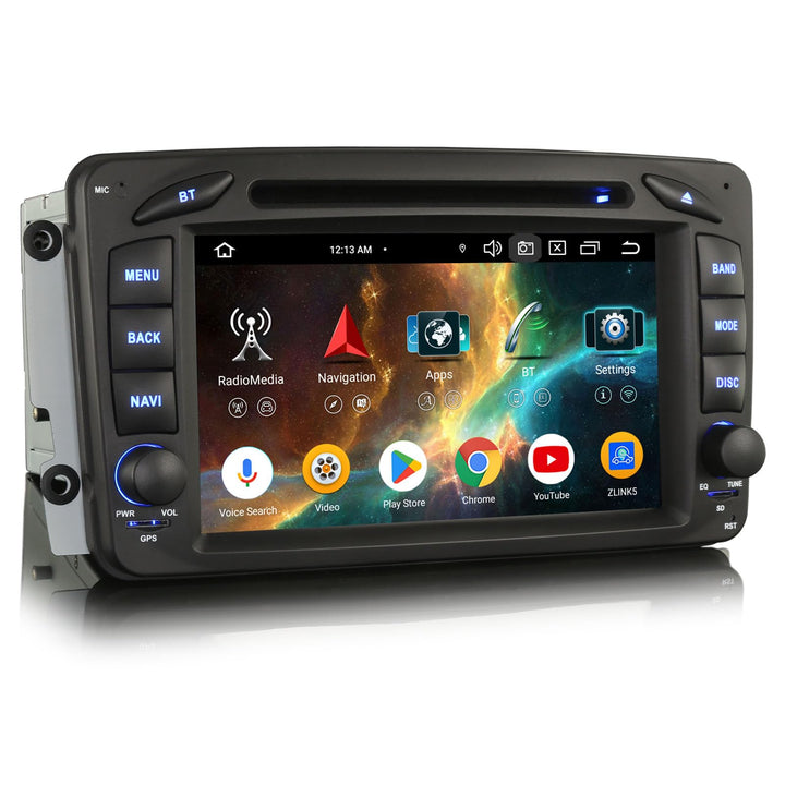 Erisin Acht Kern Android 14 DAB+ Autoradio 4GB+64GB Für Mercedes Benz C Klasse W203 CLK W209 G/A Kla