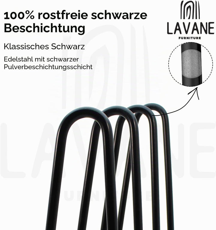 4" / 10cm Haarnadel Tischbeine, La Vane 4 Stück Modern-Stil DIY Metall Möbelfüsse Hairpin Legs mit B
