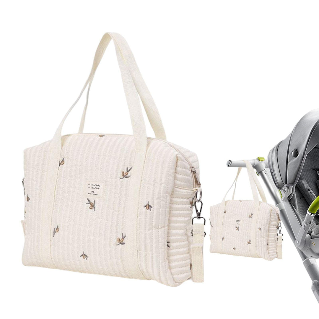 Aznever Wickeltasche Kinderwagen, Mamatasche Mit Grossem Fassungsvermögen, Weiche Baumwoll-Stickerei