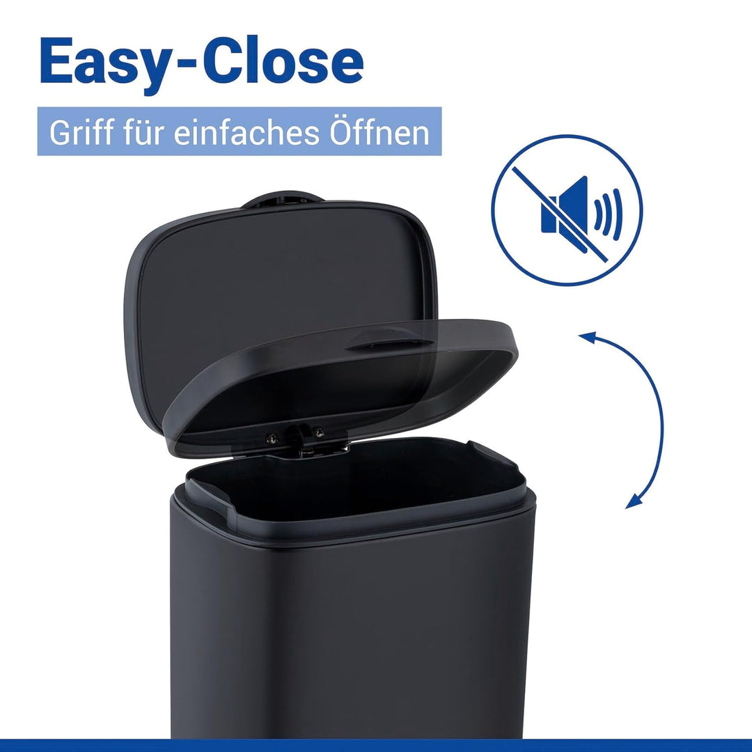 WENKO Wand-Kosmetikeimer Mod. Sare 3 Liter, Mülleimer mit Deckel und Easy-Close Absenkautomatik, Bad