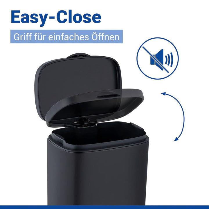 WENKO Wand-Kosmetikeimer Mod. Sare 3 Liter, Mülleimer mit Deckel und Easy-Close Absenkautomatik, Bad