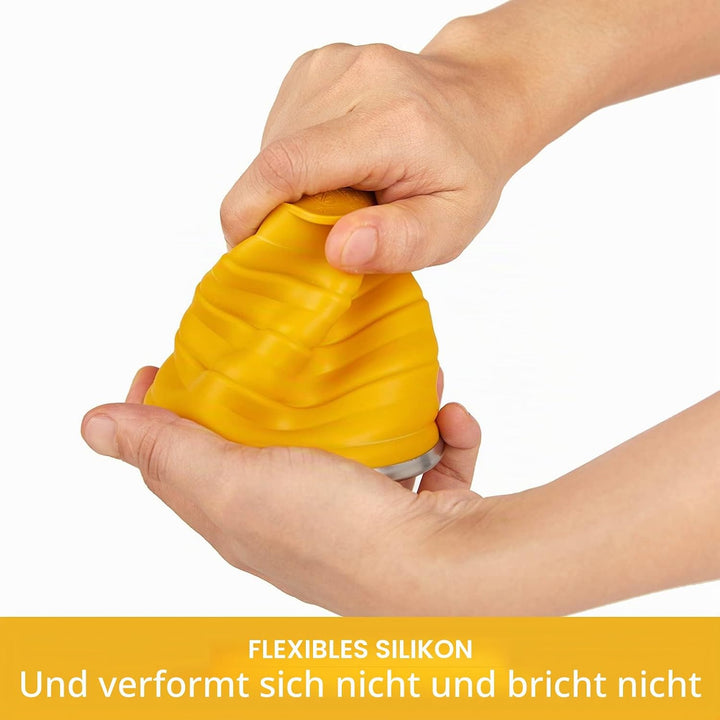 LYY Faltbarer Becher, zusammenklappbare Silikonbecher mit Kunststoffverschlussdeckel Wiederverwendba