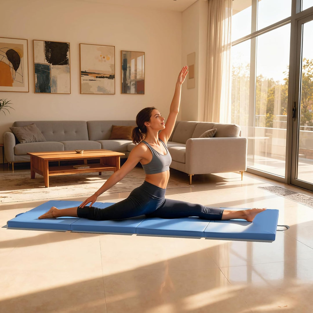 HOMCOM Faltbare Gymnastikmatte, dicke Gymnastikmatte, 180 x 80 x 5 cm, mit Griff, Bodenmatte für Yog