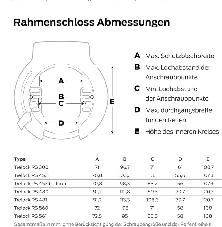 Allegion Netherlands B.V. Unisex – Erwachsene Trelock RS 481 XXL AZ Rahmenschloss, Silber, Einheitsg