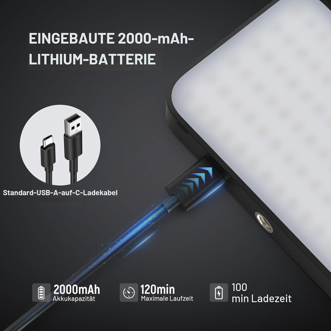 NEEWER Entry Level Version Magnetisches Selfie Licht kompatibel mit iPhone, 2500-9000K CRI80 2000mAh