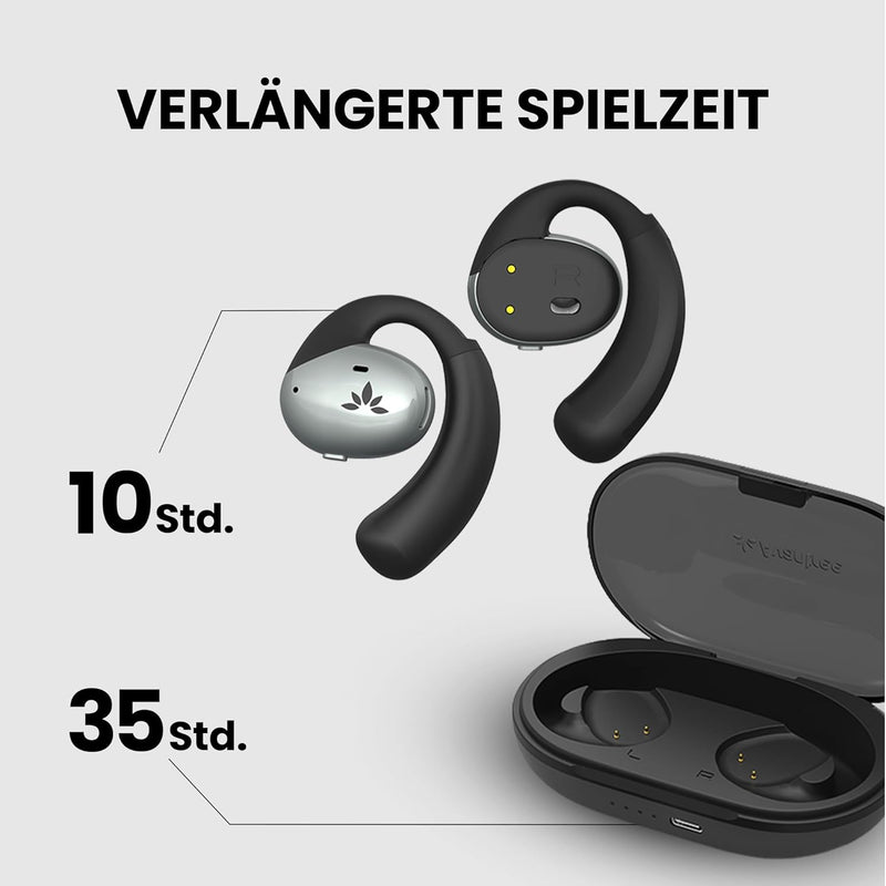 Avantree Pebble - Kopfhörer Kabellos Open Ear, Bluetooth 5.2, Ohrbügel für sicheren Sitz Drahtlos, 3