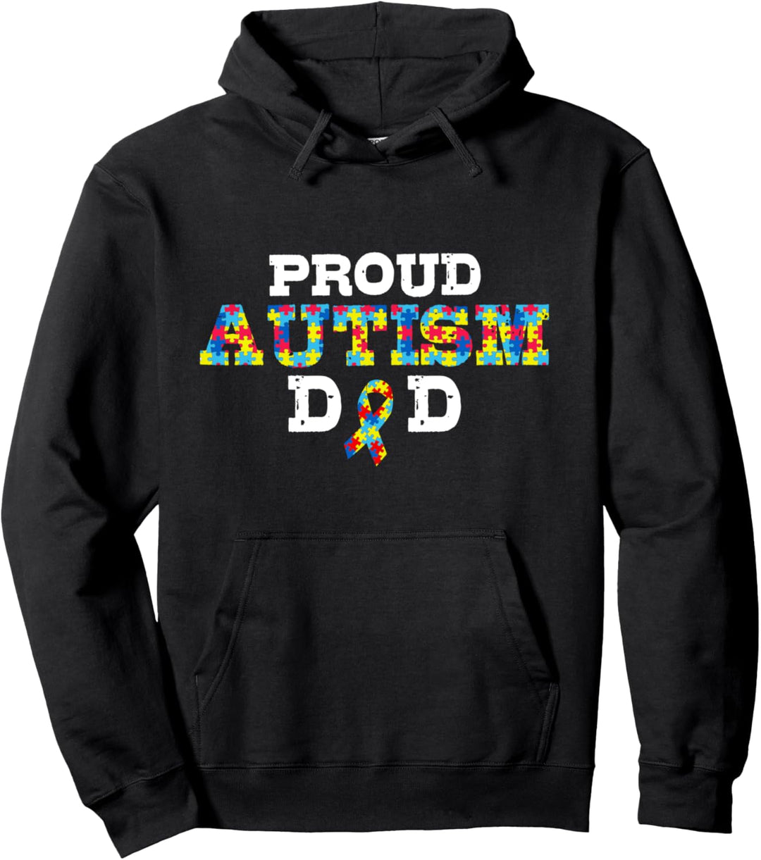 Proud Autism Dad | Fathering Autism Support Gift for Pops Pullover Hoodie