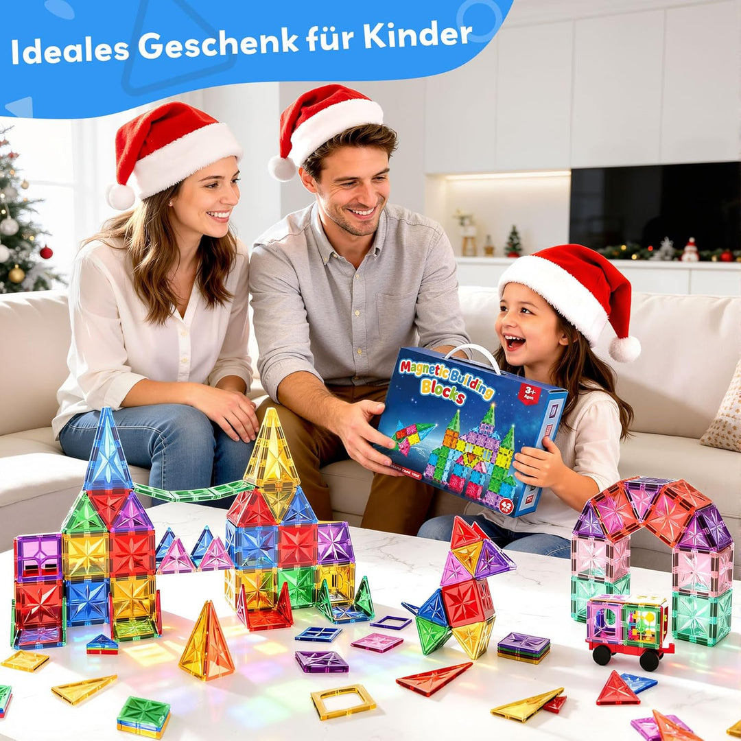 WOOBLO Magnetische Bausteine, Magnetspiel STEM Montessori Spielzeug ab 3 Jahre, Magnete Spielzeug ab