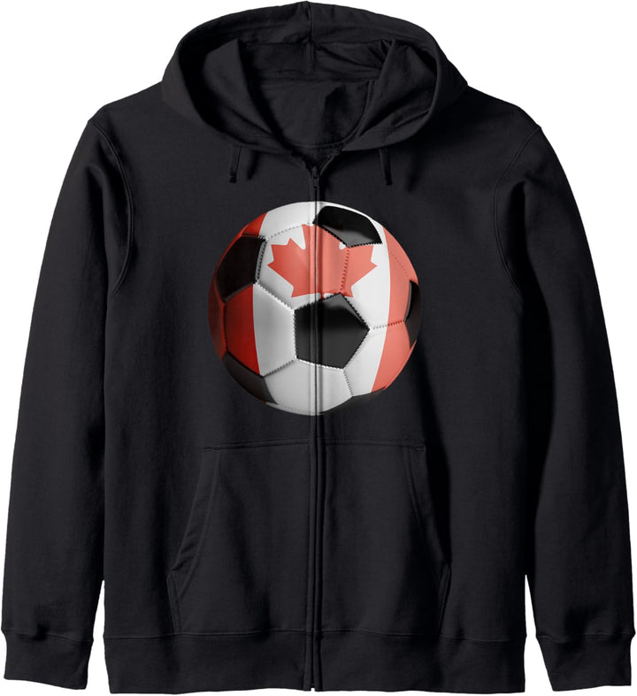 Fussball mit kanadischer Flagge Kapuzenjacke