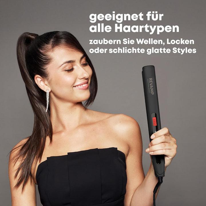 Revamp Progloss Touch Digital Keramik Glätteisen, für professionelles Glätten und Locken, mit optima