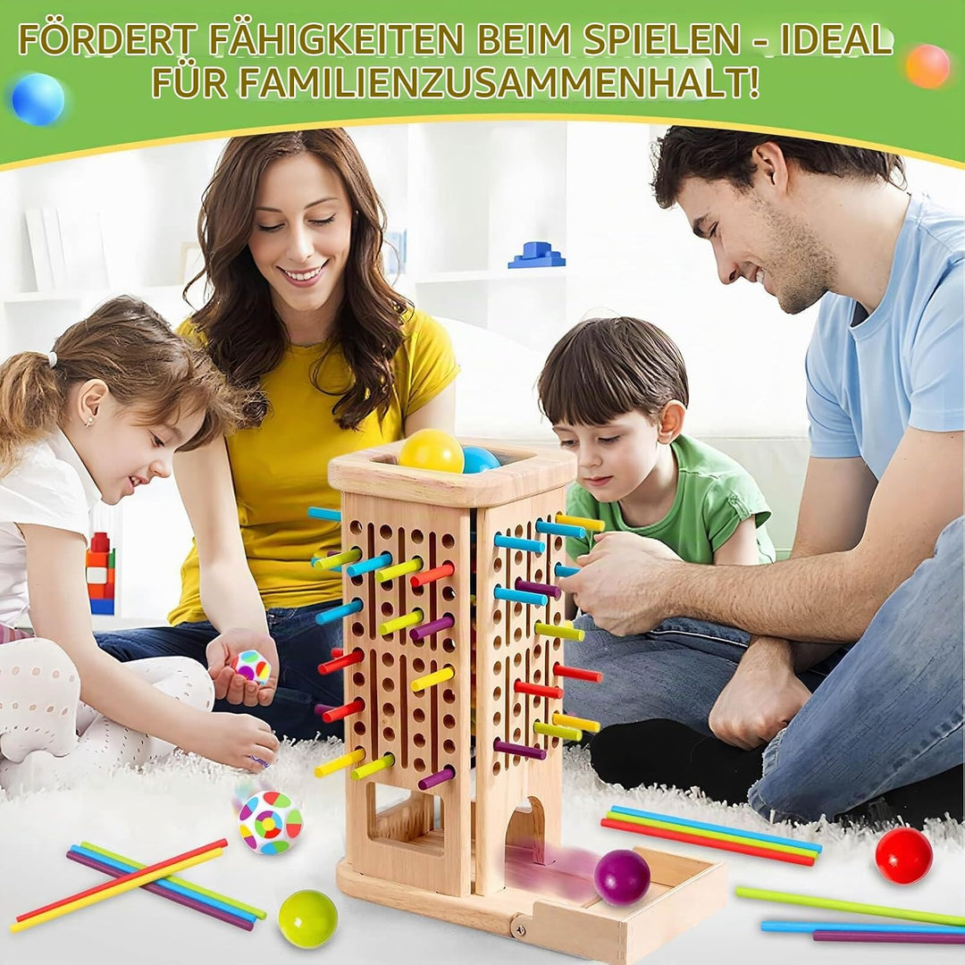 Montessori Brettspiel aus Holz für Kinder Spiel 40 Stück Bunte Holzstäbchen Würfelspiel Lernspielzeu