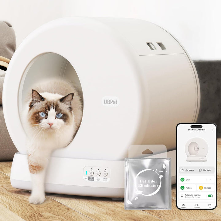 UBPET C10 Selbstreinigende Katzentoilette Katzenklo Selbstreinigend, Unterer Eingang/Geruchsbeseitig