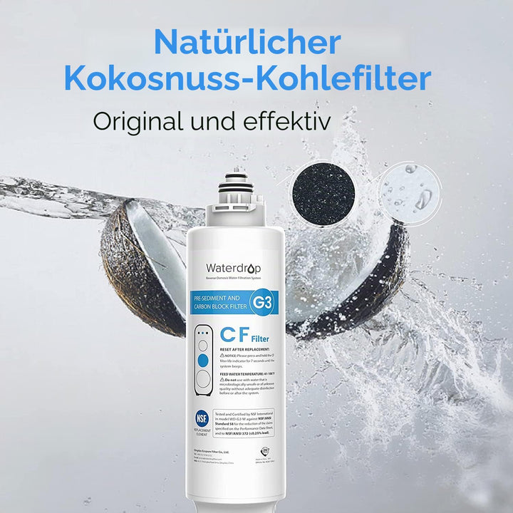 Waterdrop WD-G3-N1CF Filter, 6 Monate Lebensdauer, Ersatz für WD-G3-W Umkehrosmoseanlage 1 Stück, 1
