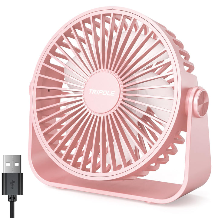 TriPole USB Tischventilator, 3 Geschwindigkeiten Starker Wind, 360° Rotation Persönlicher Ventilator
