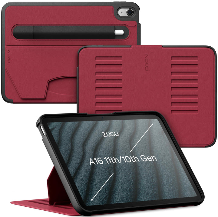 ZUGU iPad 10.9 Hülle 2022 10. Generation, schlanke Schutzhülle 8 Winkel-Ständer magnetisch, Stifthal
