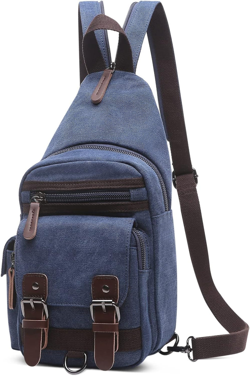 VARLIVOO Herren Sling Bag Retro Crossbody Bag Klein Umhängetaschen Schultertasche Outdoor Sportarten