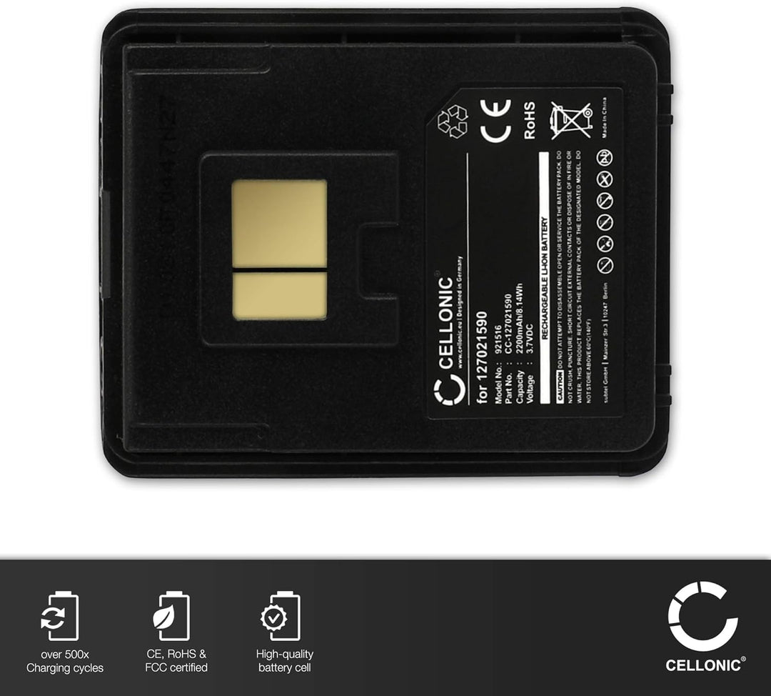 CELLONIC, Barcode-Scanner Akku kompatibel mit Datalogic Mobile Scorpio (2200mAh, 3.7V)