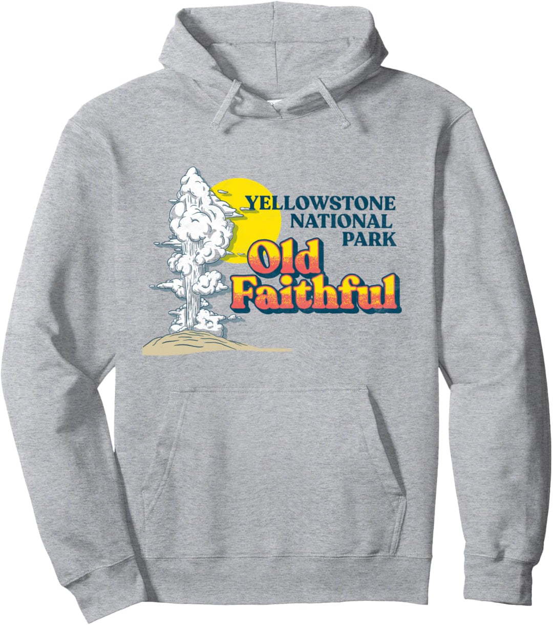 Old Faithful - Yellowstone National Park Vintage 80s Style Pullover Hoodie