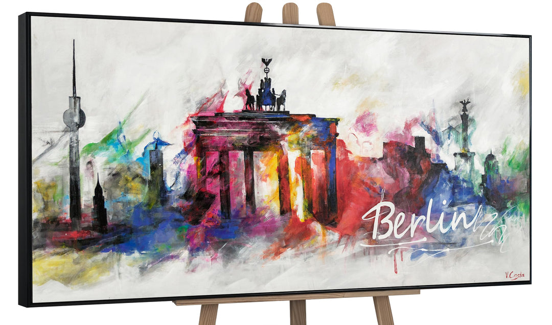 YS-Art Abstrakt Design Acryl Gemälde auf Leinwand Berlin handgemalt Wandbilder Wohnzimmer modern Woh