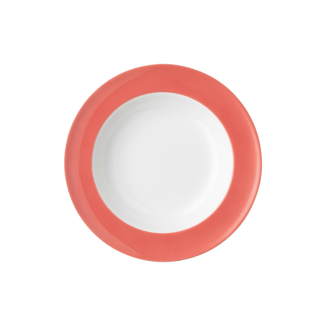 Thomas Sunny Day Soft Red Suppenteller 23 cm - Porzellan Teller mit Fahne, Salatteller, Serviertelle