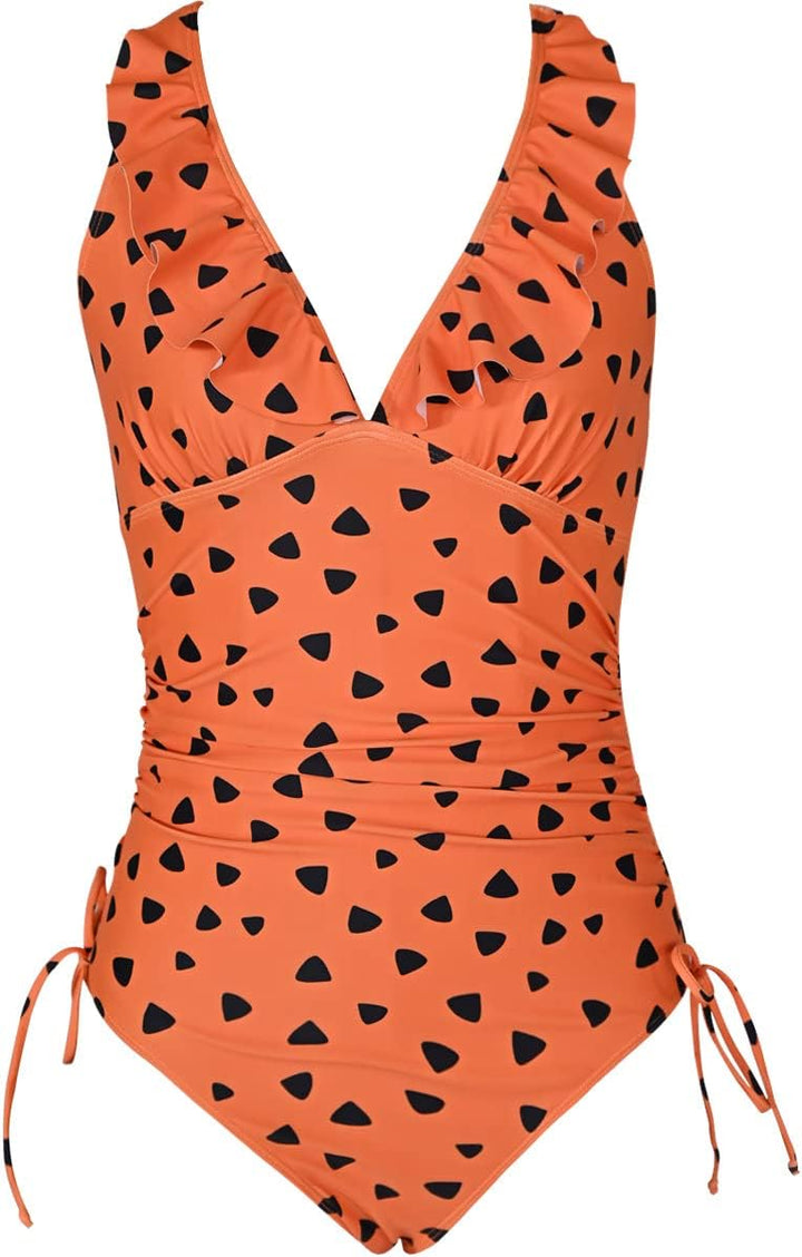 Kuukaas Badeanzug Damen Push Up Badeanzüge Damen Bauchweg Bademode Swimsuit V Ausschnitt Strandmode
