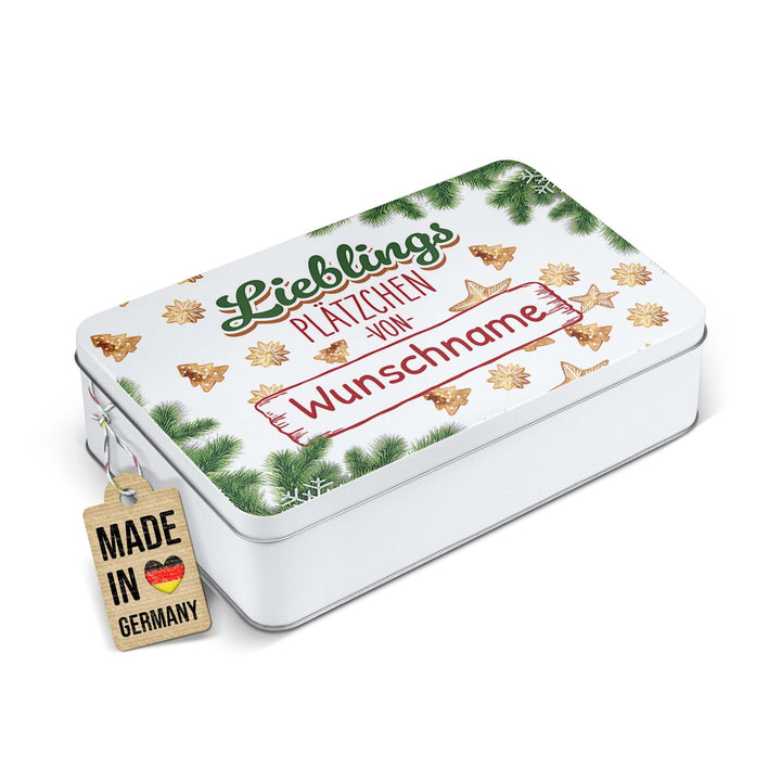 Print Royal PR Geschenkdose mit Name personalisiert - Lieblingsplätzchen - Blechdose bedrucken, Aufb