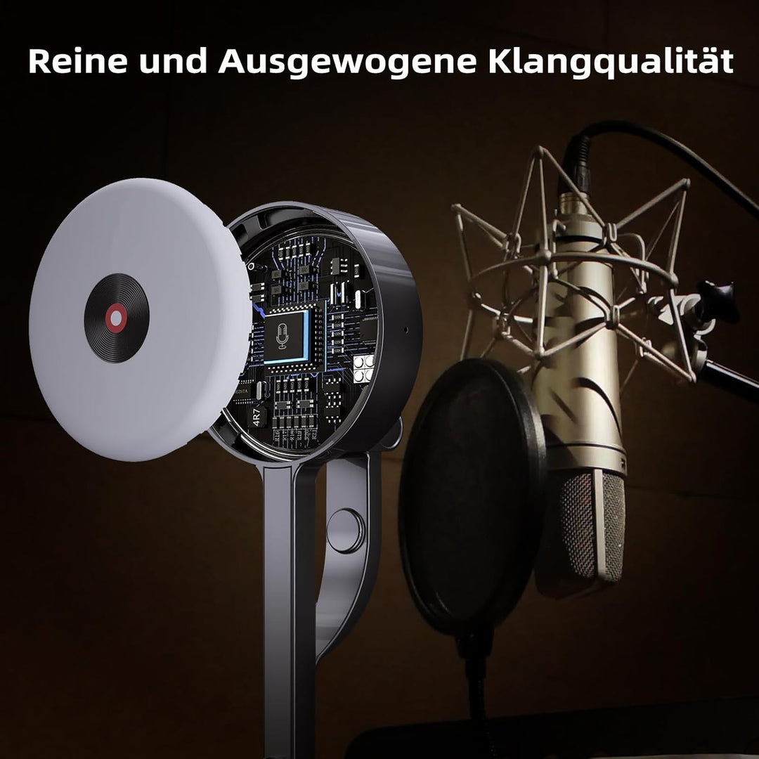 POHO O1 Webcam 4K mit physischer Abdeckung, Mikrofon & Beleuchtung | Dunkelheit Kompensation | Autof