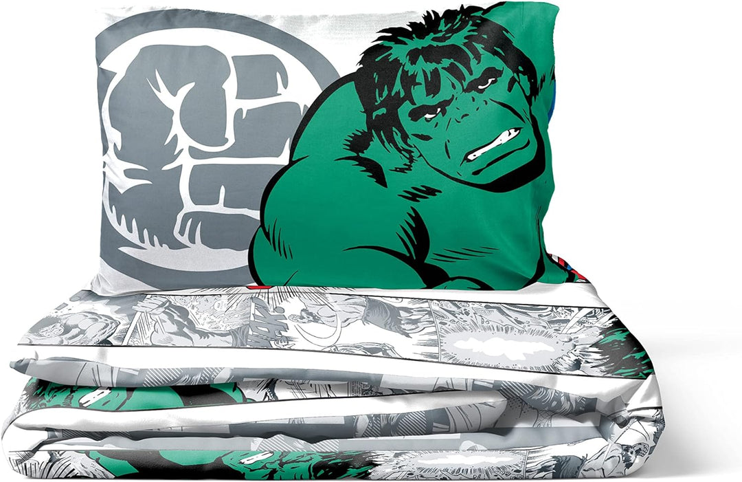 Jay Franco Marvel Comics Comic Cool 100% Baumwolle Kinderbettwäsche-Set 135x200 cm Einzelbettgrösse