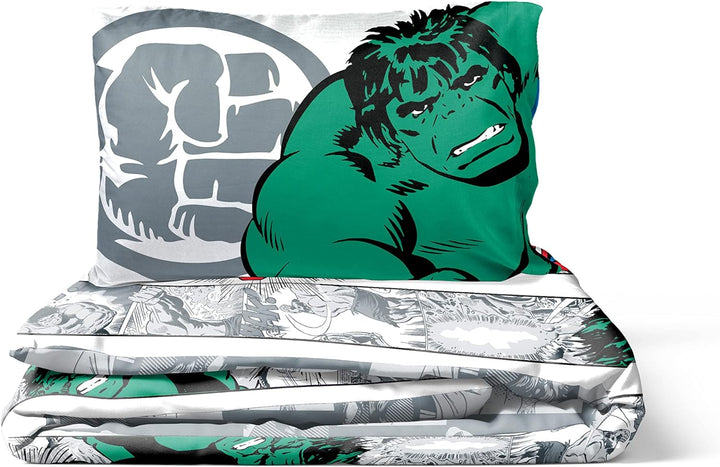 Jay Franco Marvel Comics Comic Cool 100% Baumwolle Kinderbettwäsche-Set 135x200 cm Einzelbettgrösse
