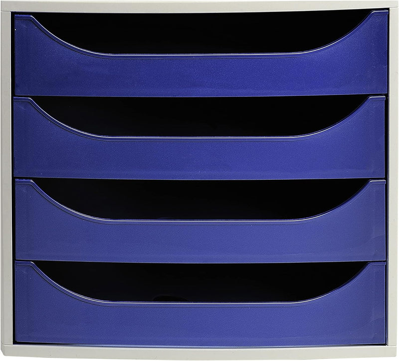 Exacompta 2286104D Ablagebox Office mit 4 Schubladen für DIN A4+ Dokumente. Ecobox mit hoher Kapazit