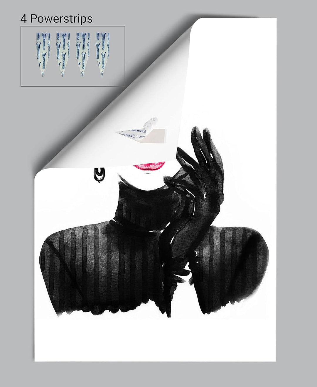 wandmotiv24 Poster als Wanddeko, Grösse Din A1, Model Gemälde, Rot, Fashion, Frau, Frauen Lippen, Ma