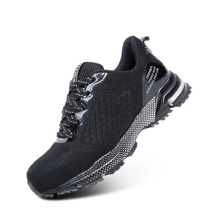 Hitmars Arbeitsschuhe Unisex Gr.36-47 45 EU Sneaker A Schwarz, 45 EU Sneaker A Schwarz