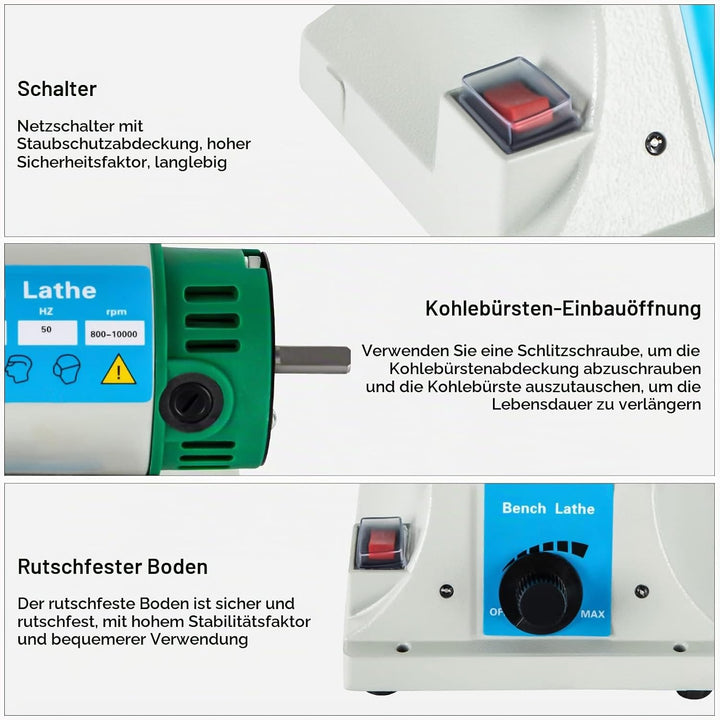 Poliermaschine für Schmuck, 220V 320W Poliermaschine Set, Einstellbare Polier- und Poliermaschine, D