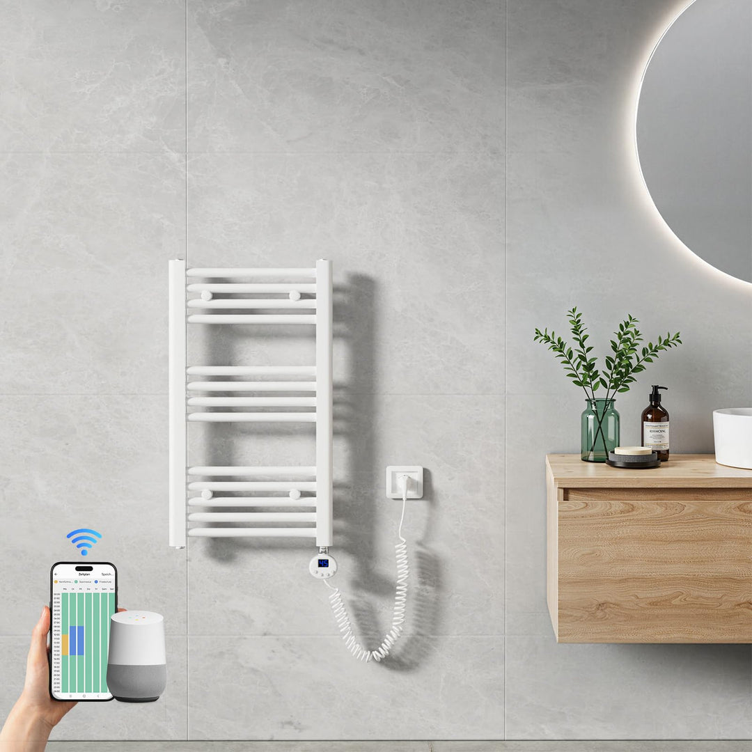Heilmetz Handtuchheizkörper Elektrisch 700 x 400 mm, Smart WiFi Thermostat Elektrischer Badheizkörpe