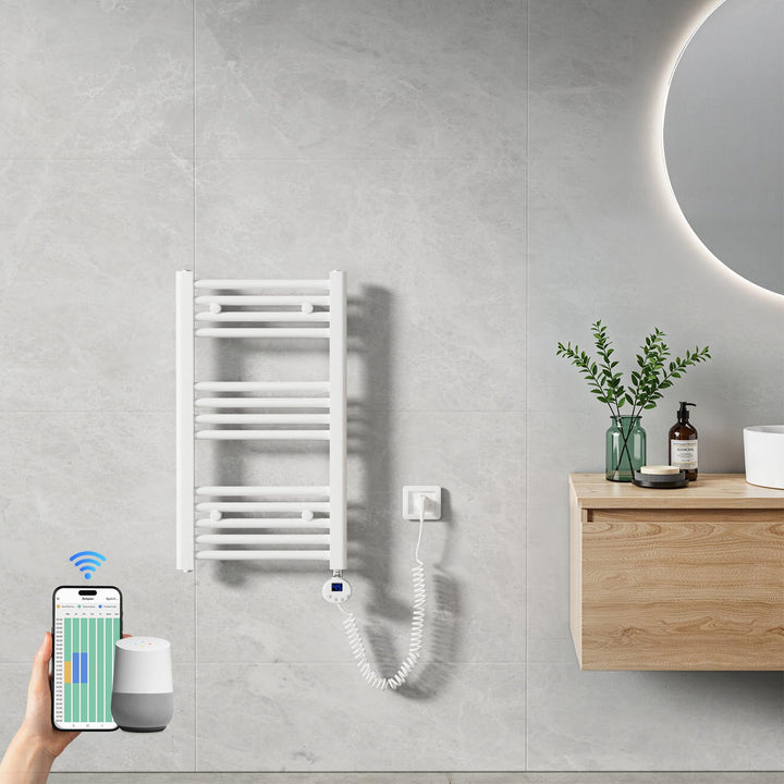 Heilmetz Handtuchheizkörper Elektrisch 700 x 400 mm, Smart WiFi Thermostat Elektrischer Badheizkörpe