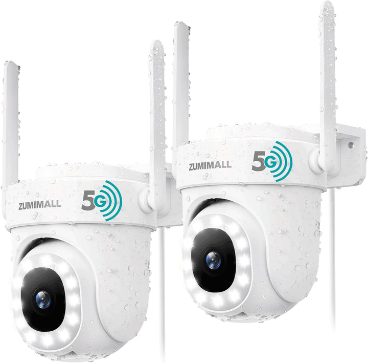 ZUMIMALL 5MP Überwachungskamera Aussen 5G/2,4GHz WLAN Kamera Überwachung aussen Kabelgebunden, 355°/