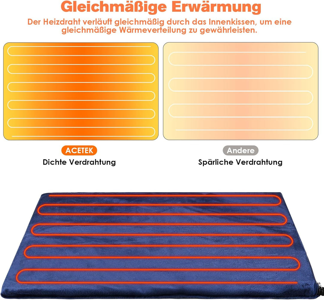 Haustier Heizdecke für Gross Hund, Katze Heizkissen mit Timing & Temperatur Einstellbar Heizmatte fü