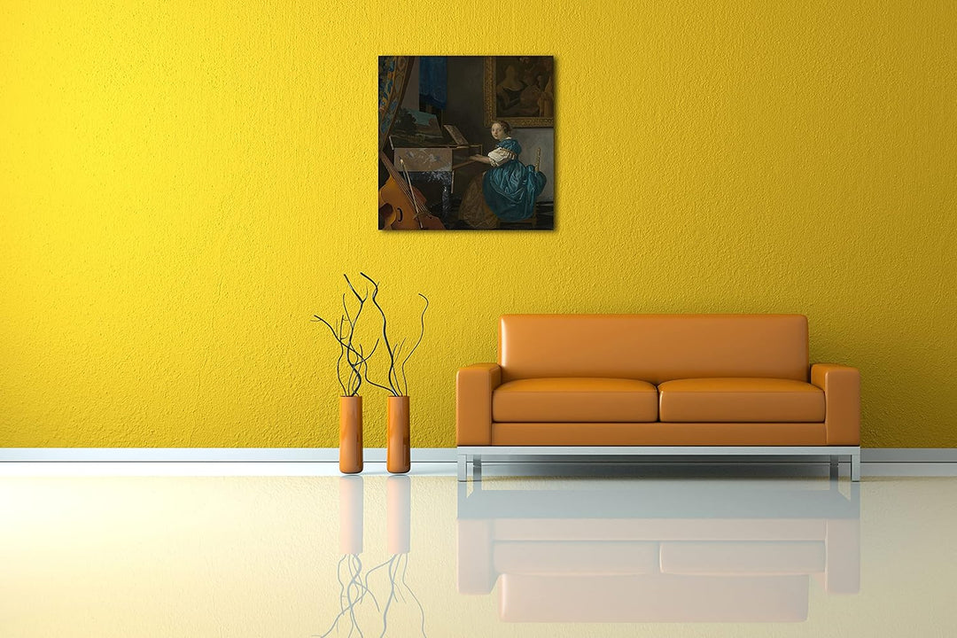Printed Paintings Leinwand (60x60cm): Jan Vermeer - Sitzende Virginalspielerin (1672) 60x60 cm, 60x6