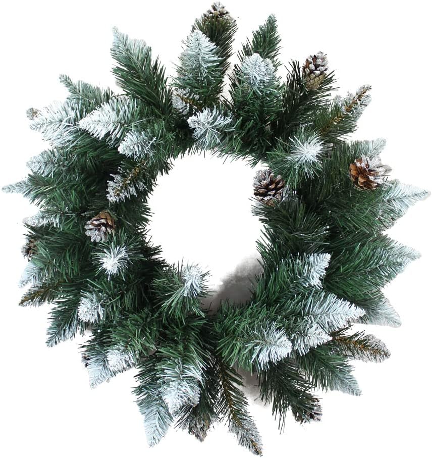 Künstlicher Tannenkranz Kranz Weihnachtskranz Diamond 50 cm mit Tannenzapfen Adeventskranz (Diamond)