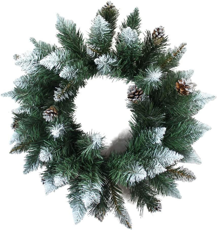 Künstlicher Tannenkranz Kranz Weihnachtskranz Diamond 50 cm mit Tannenzapfen Adeventskranz (Diamond)