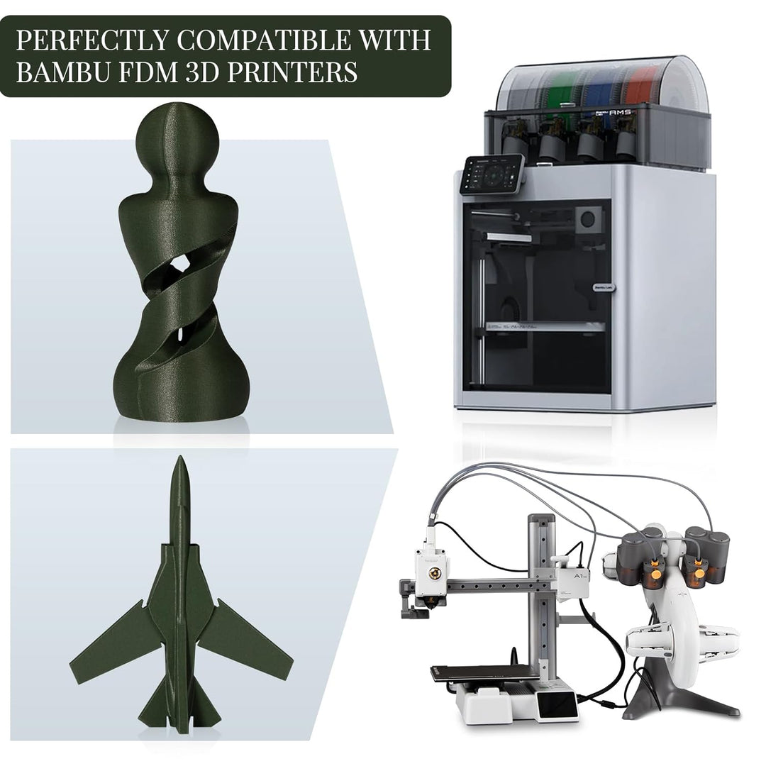 Kohlefaser PETG Filament 1.75mm, TINMORRY PETG-CF 3D-Druckmaterialien, Kompatibel mit Bambu FDM 3D-D