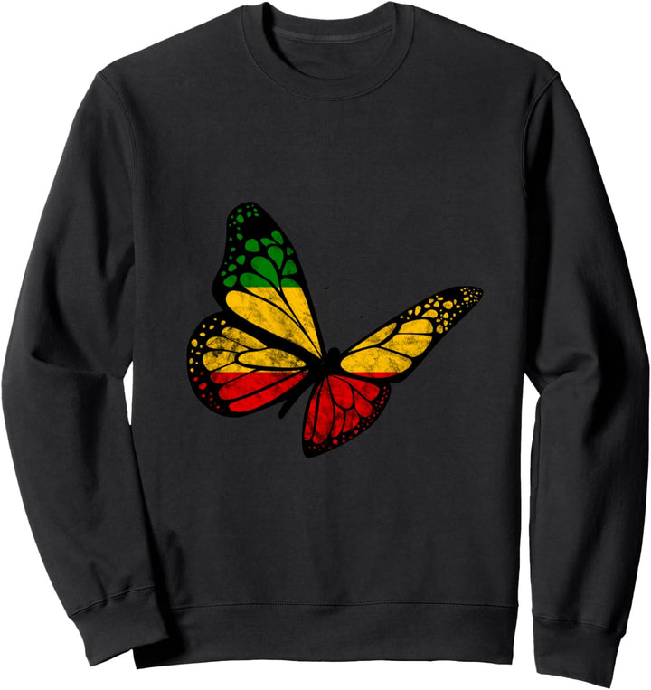 Reggae Schmetterling Reggaeton Rastafari Roots Rastafarian Sweatshirt