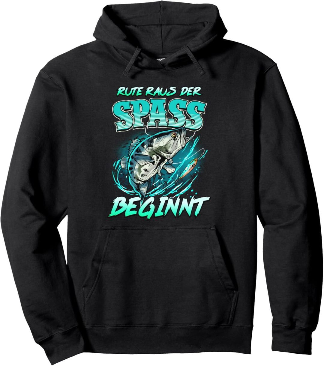 Rute Raus Der Spass Beginnt Angeln Fischen Lustiges Angler Pullover Hoodie