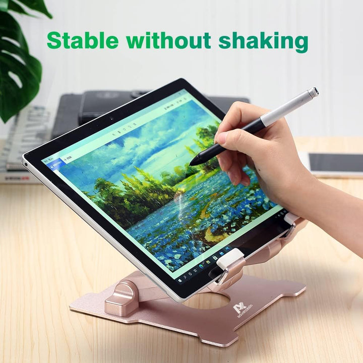 Tablet iPad Stand,【Updated】 Adjustable Eye-Level Aluminum Solid Desktop Stand Holder,Compatible with