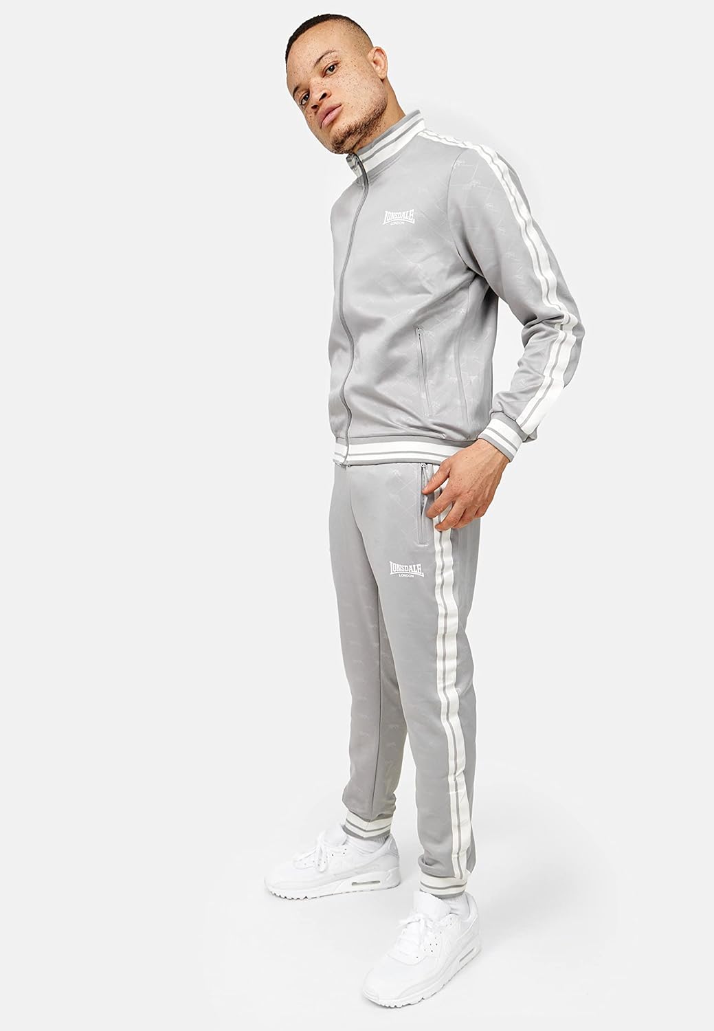 Lonsdale Herren Ashwell Trainingsanzüge L Sand/White, L Sand/White