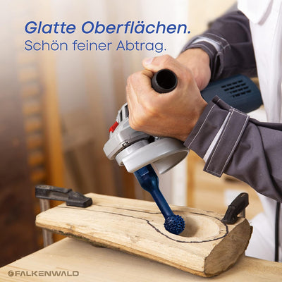 FALKENWALD® Kugelfräser Holz Fein 20mm - Winkelschleifer Zubehör für Holzbearbeitung - Frässcheibe f